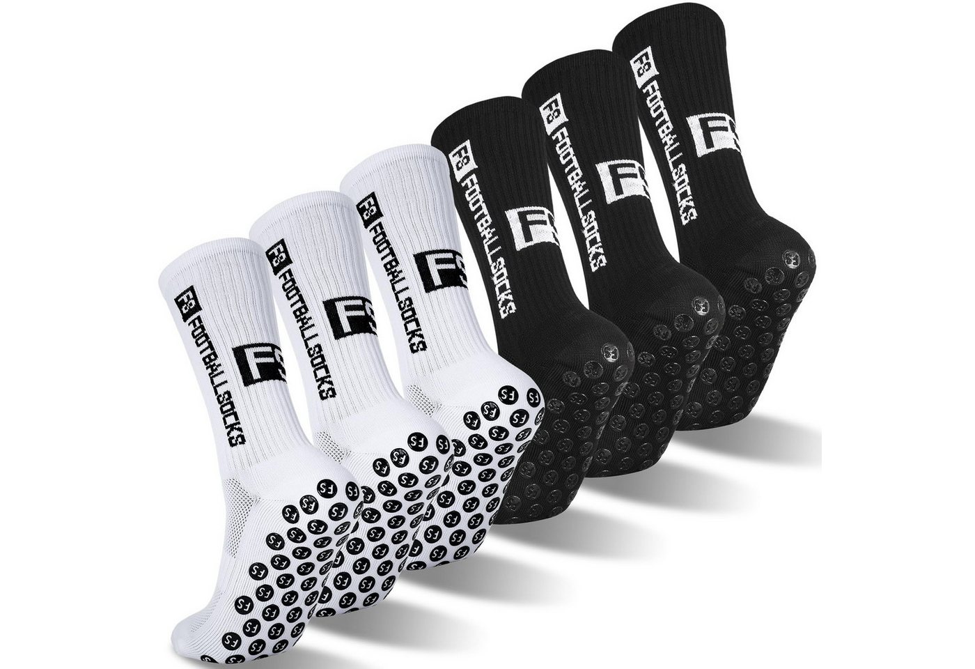 MOPUEA Sportsocken Sportsocken Rutschfeste Grip Fußballsocken 6 Paar 39-46 Basket Laufe (6 Paar Anti Rutsch Sportsocken Fußballsocken Set, Sport Socken Grip Fußball Laufen Basketball Training) Anti Rutsch atmungsaktiv elastisch rutschfest bequem