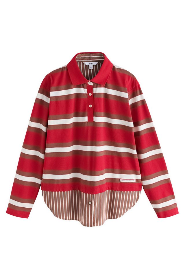 Next Rugbyshirt Gestreiftes Polohemd in Lagenoptik (1-tlg) Bild 5