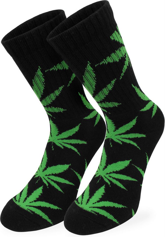 normani Sportsocken 6 Paar Hanf Tennissocken mit Hanf Blätter Muster (6er-Set) Bild 2