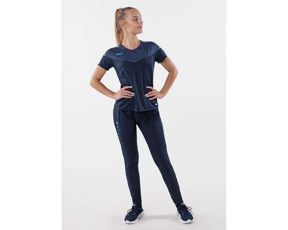 Jako Trainingshose Premium Champ 2.0 lang marineblau/hellblau Damen Bild 5