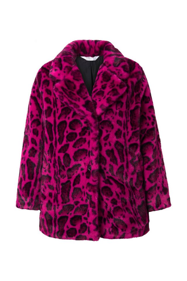 Angel of Style Outdoorjacke Plüschjacke Straight Fit Leomuster Knopfverschluss Bild 3