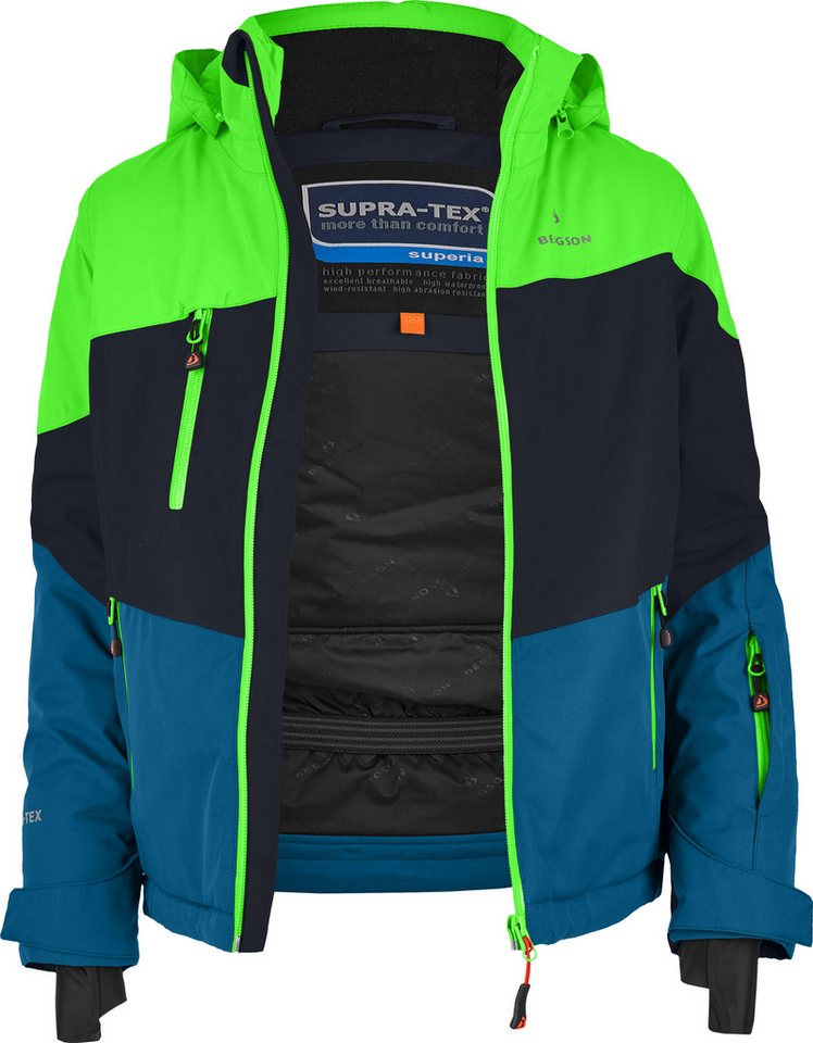 Bergson Skijacke VOLKER neo (maxi) Kinder Skijacke, extra weit für extra viel Spaß im Schnee!, Normalgrö