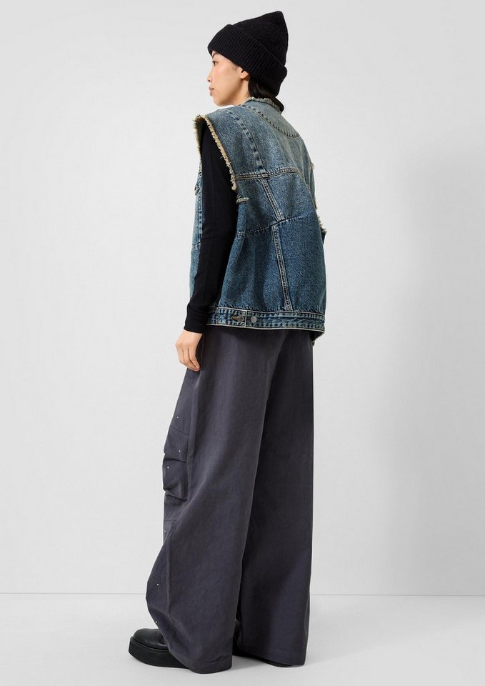 QS Outdoorjacke Indoor-Weste Oversize Denimweste