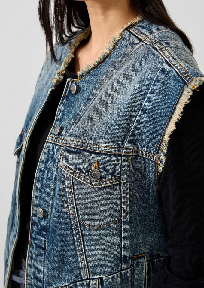 QS Outdoorjacke Indoor-Weste Oversize Denimweste Bild 4
