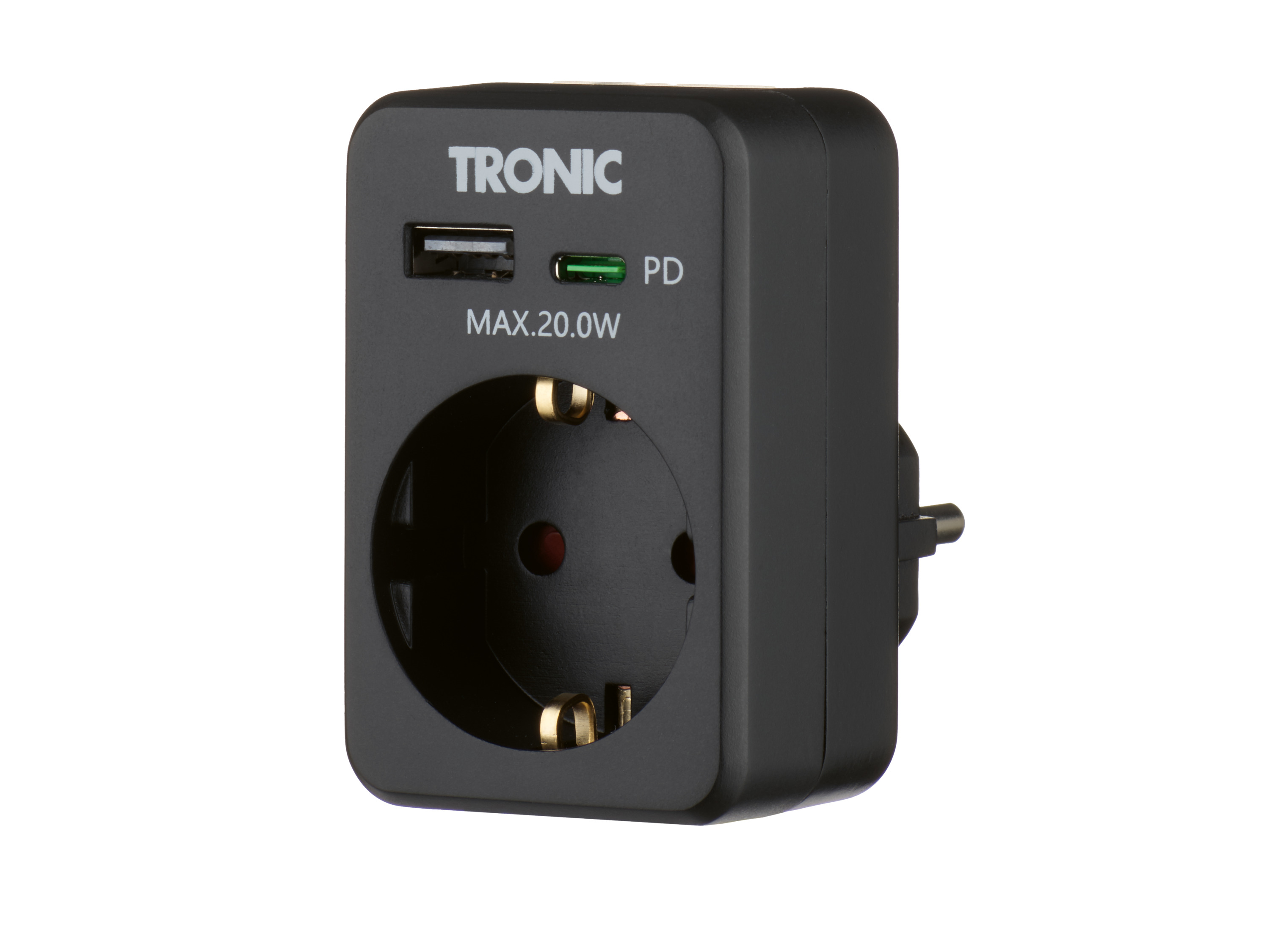 TRONIC® USB-Steckdosen-Adapter (Schwarz)