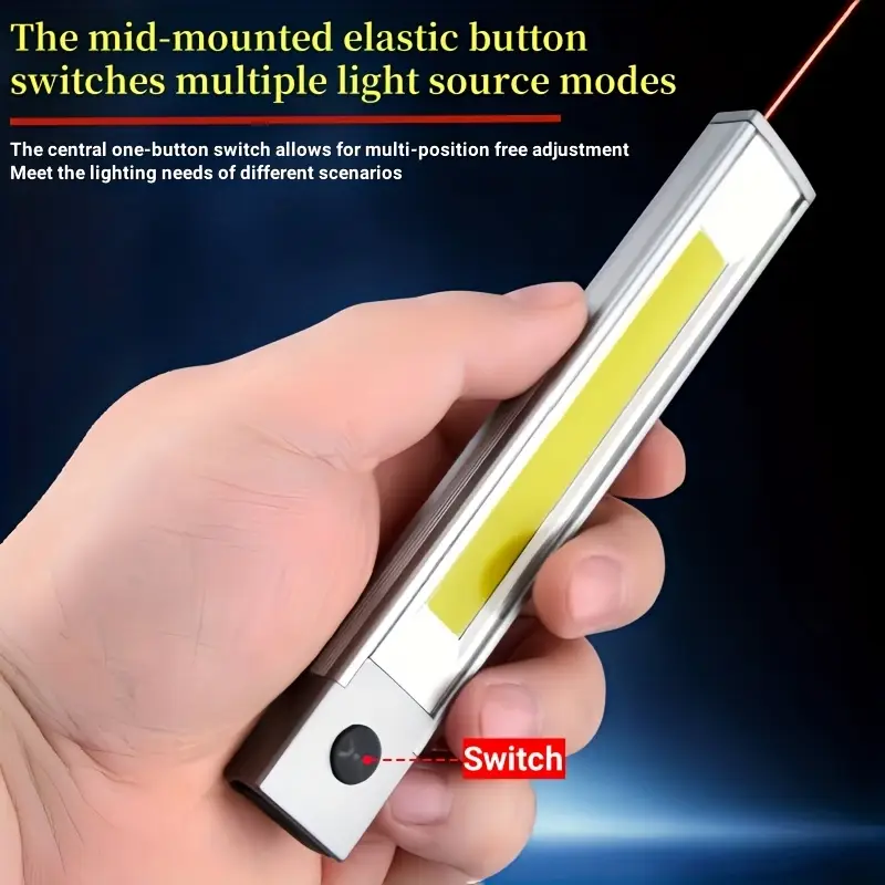 Hochleistungs-multifunktionstaschenlampe, Stiftform, Elektrische Seitenleuchte, Magnetische Arbeitsleuchte, Präsentationspointer, Laserpointer