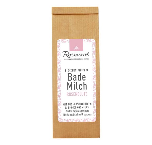 Rosenrot Bademilch Feste Bademilch - Rosenblüte Pulver 150g