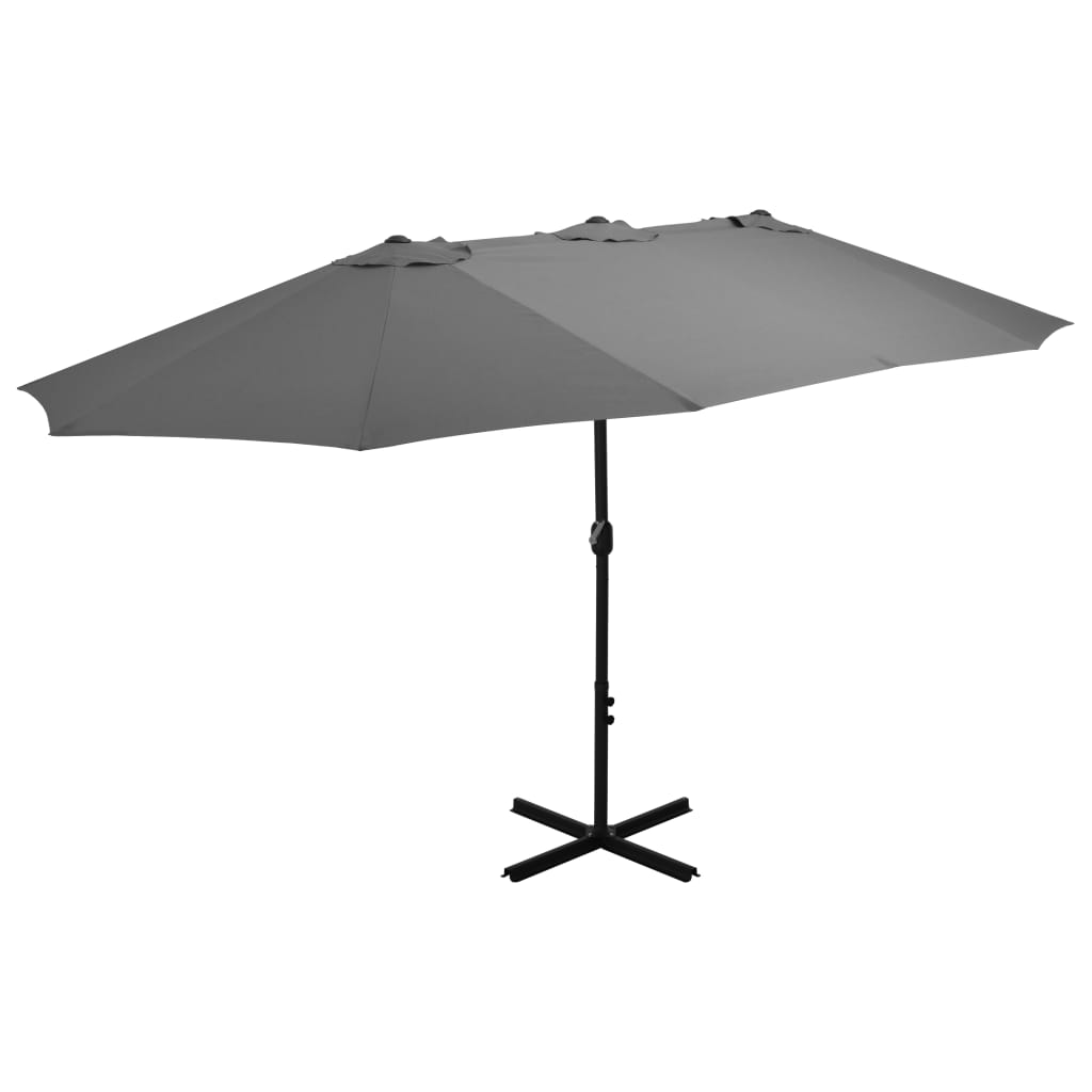 Sonnenschirm Mit Aluminium-mast 460 X 270 Cm Anthrazit - Vidaxl