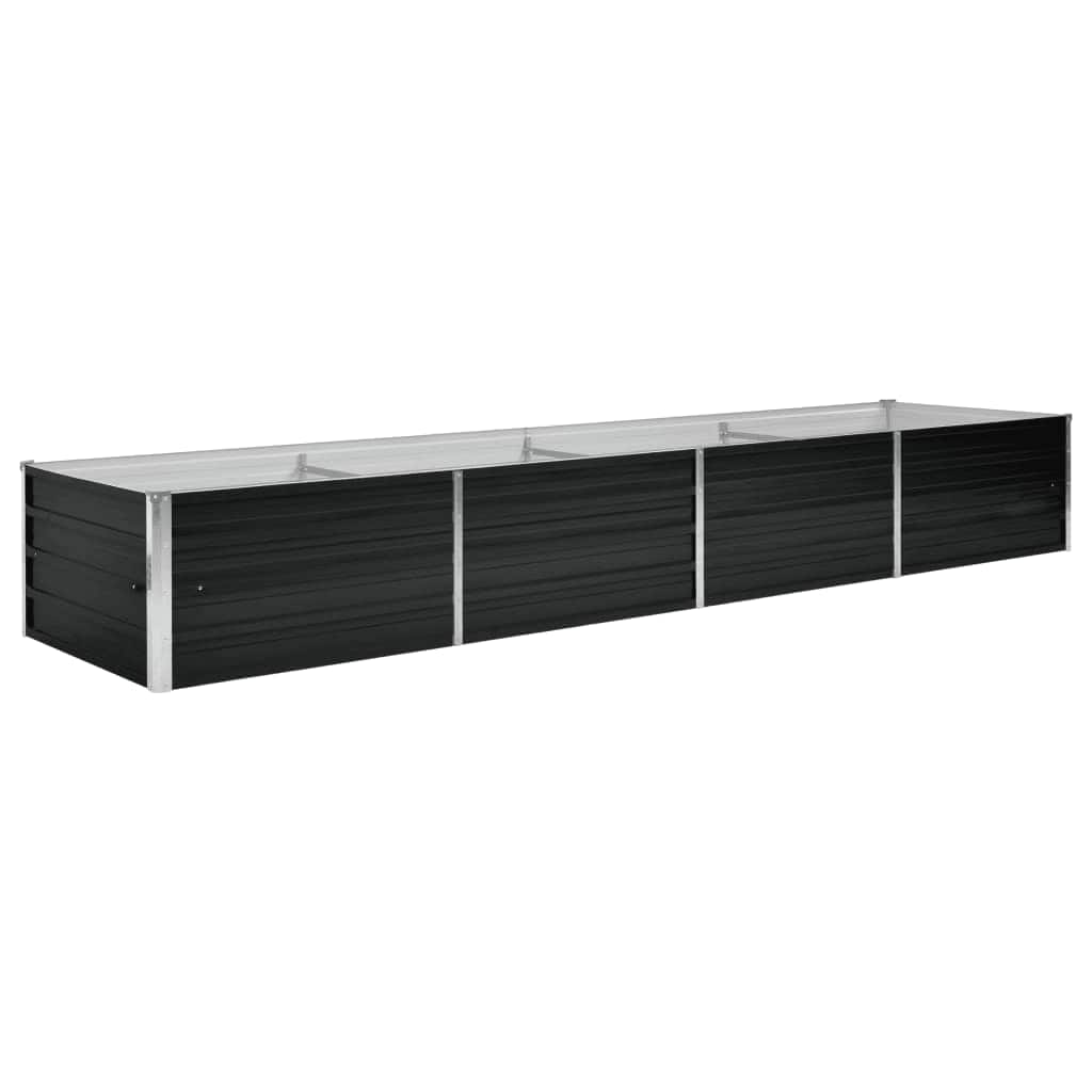 Garten-hochbeet Anthrazit 320 X 80 X 45 Cm Verzinkter Stahl Vidaxl