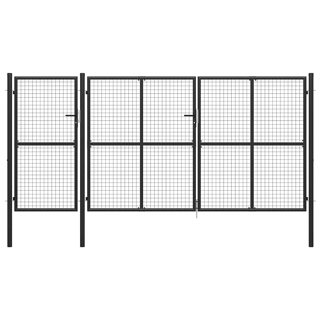 Gartentor Stahl 400 X 150 Cm Anthrazit - Vidaxl