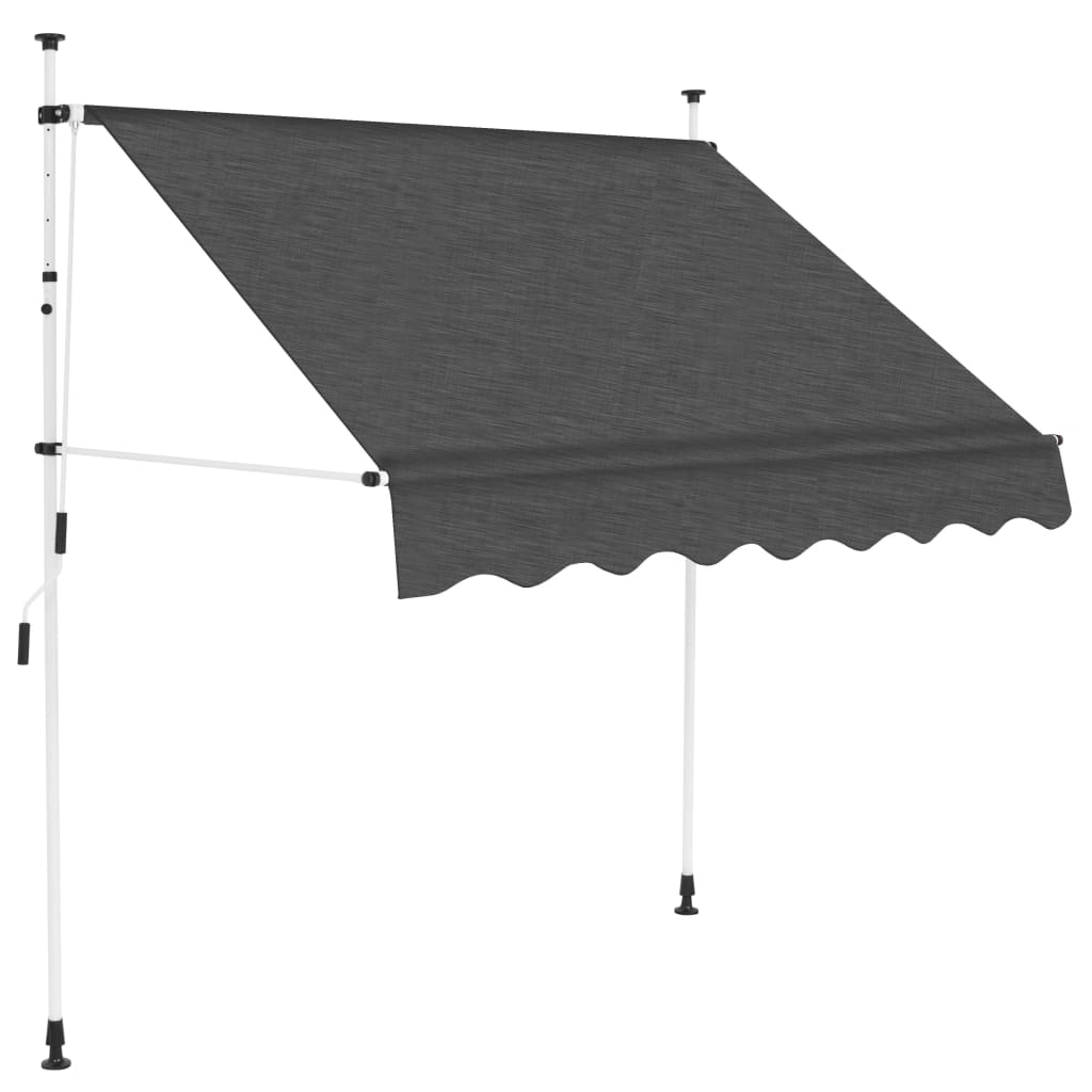 Einziehbare Markise Handbetrieben 200 Cm Anthrazit Vidaxl
