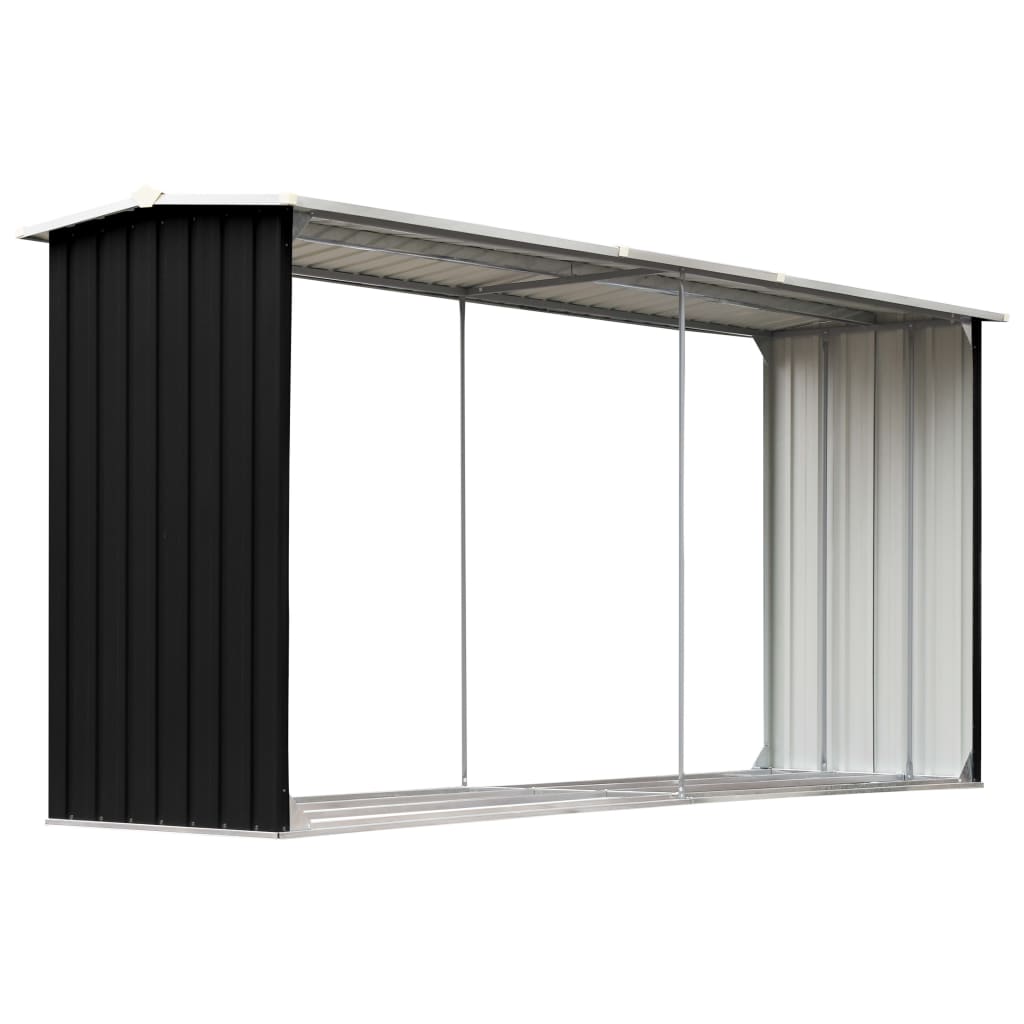 Brennholzlager Verzinkter Stahl 330 X 92 X 153 Cm Anthrazit Vidaxl