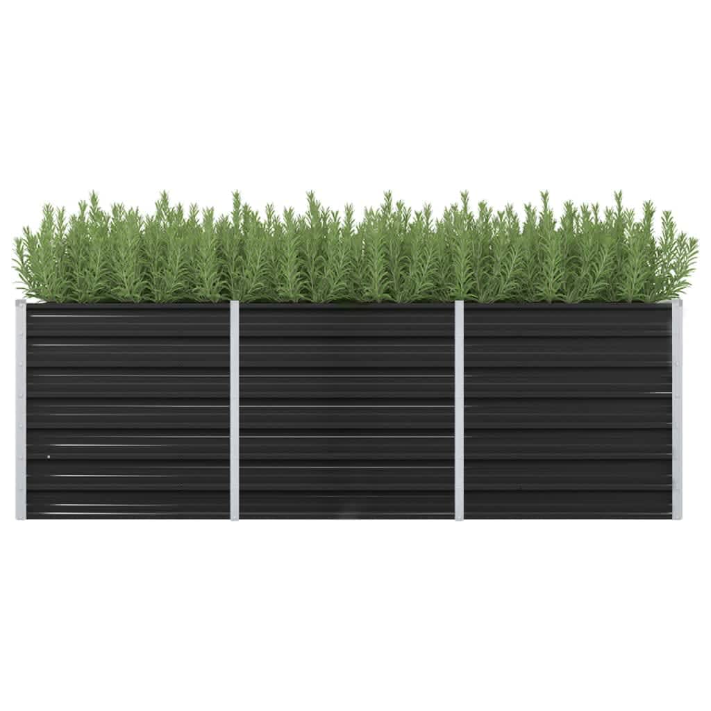 Garten-hochbeet Anthrazit 240 X 80 X 77 Cm Verzinkter Stahl - Vidaxl