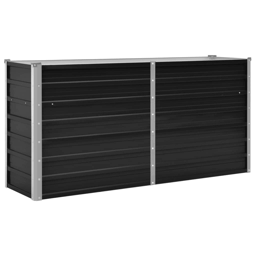Garten-hochbeet Anthrazit 160 X 40 X 77 Cm Verzinkter Stahl Vidaxl