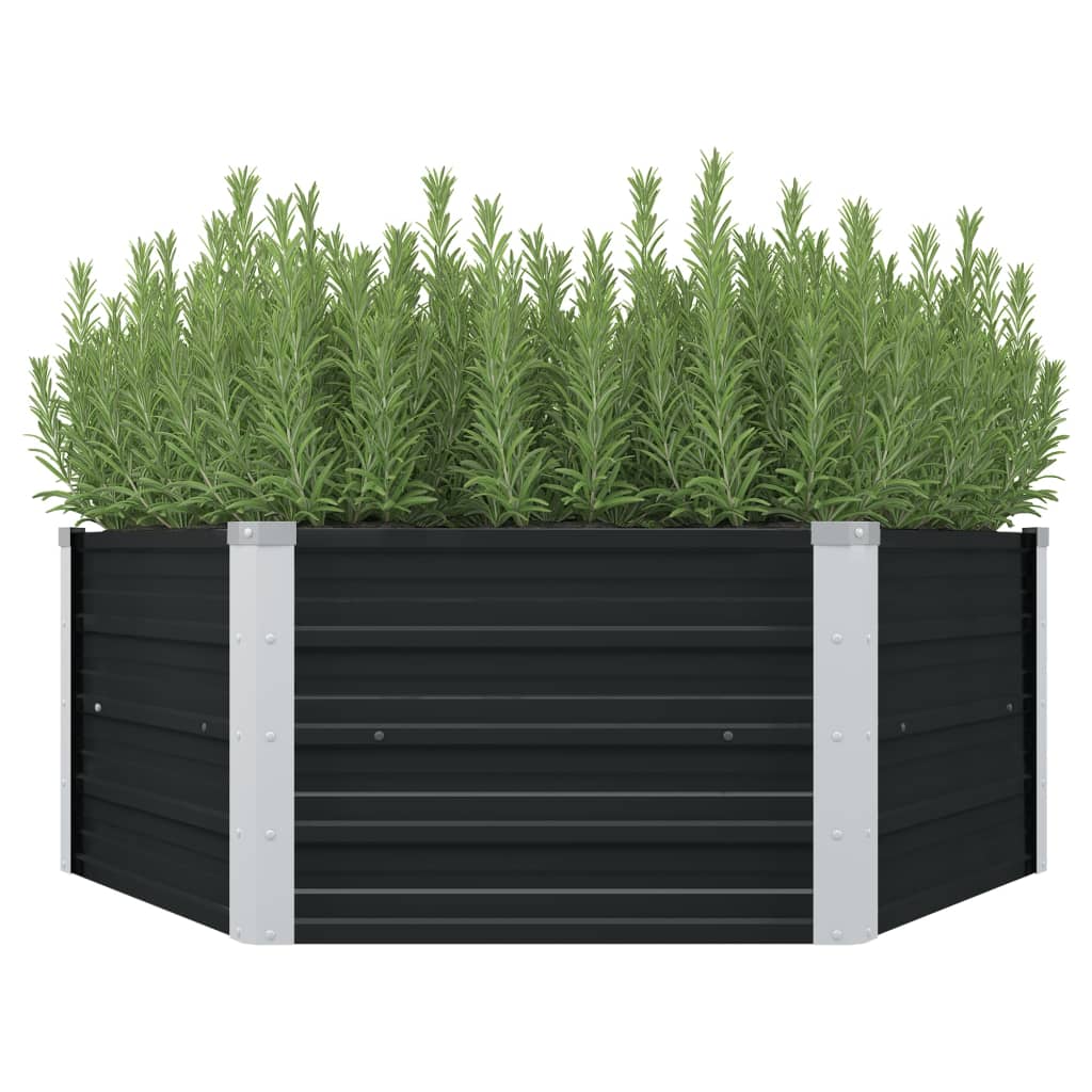 Hochbeet Anthrazit 129 X 129 X 45 Cm Verzinkter Stahl Vidaxl