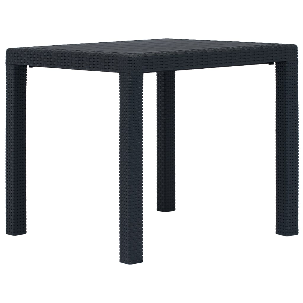 Gartentisch Anthrazit 79x79x72 Cm Kunststoff Rattan-optik Vidaxl