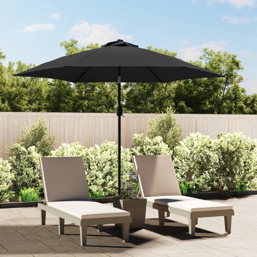 Sonnenschirm Mit Led-leuchten Und Stahlmast 300 Cm Anthrazit Vidaxl