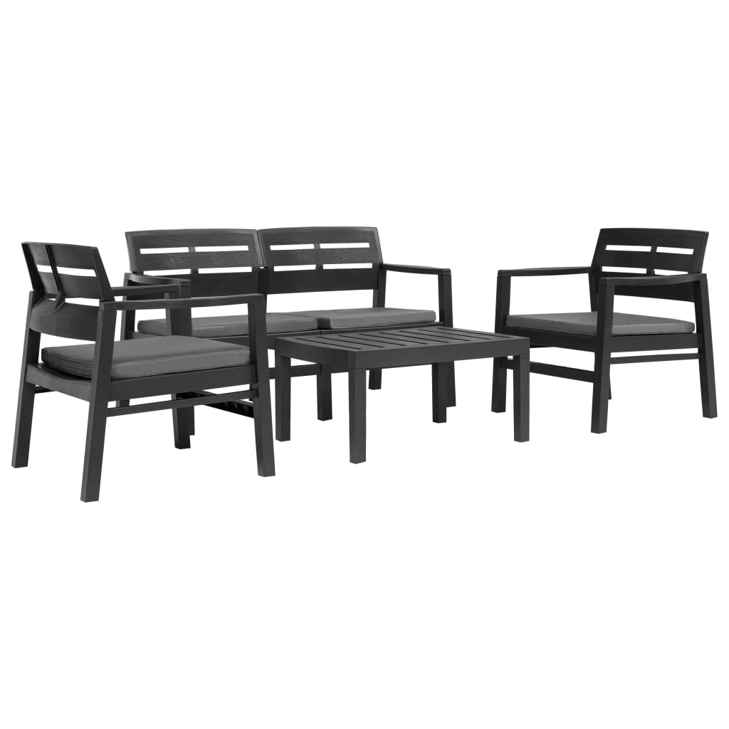 4-teiliges Gartenmöbel-set Anthrazit Kunststoff Vidaxl