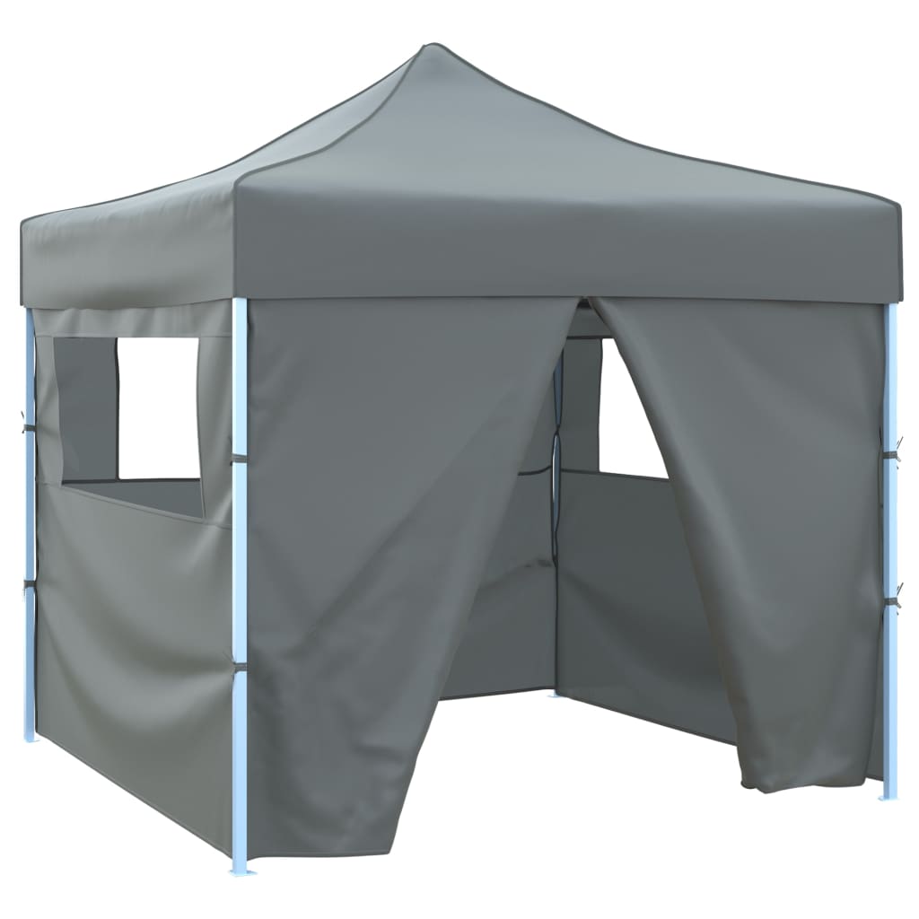 Vidaxl Foldable Party Tent Pop-up With 4 Sidewalls 3x3 M Anthracite