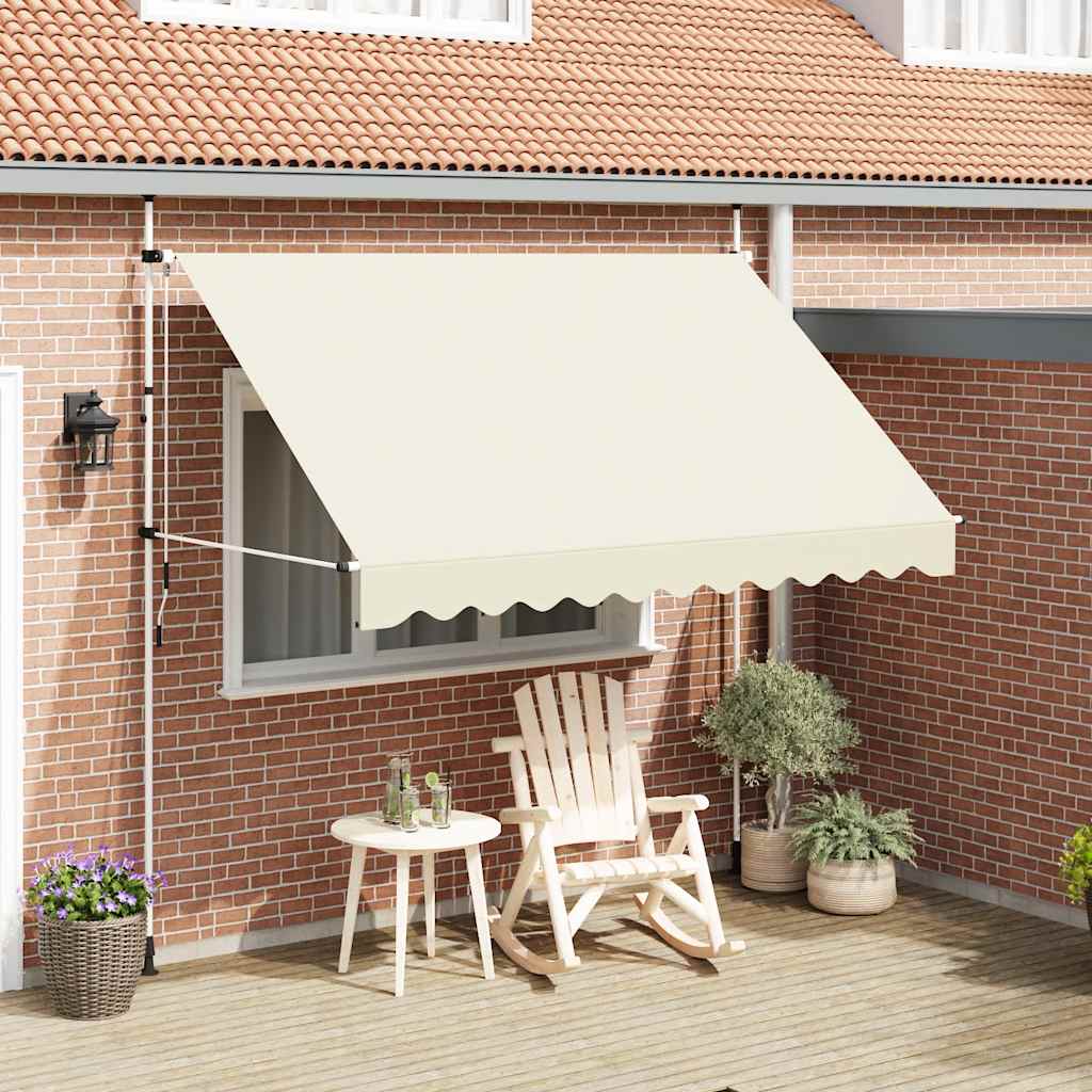 Einziehbare Markise Handbetrieben 300 Cm Cremeweiß - Vidaxl