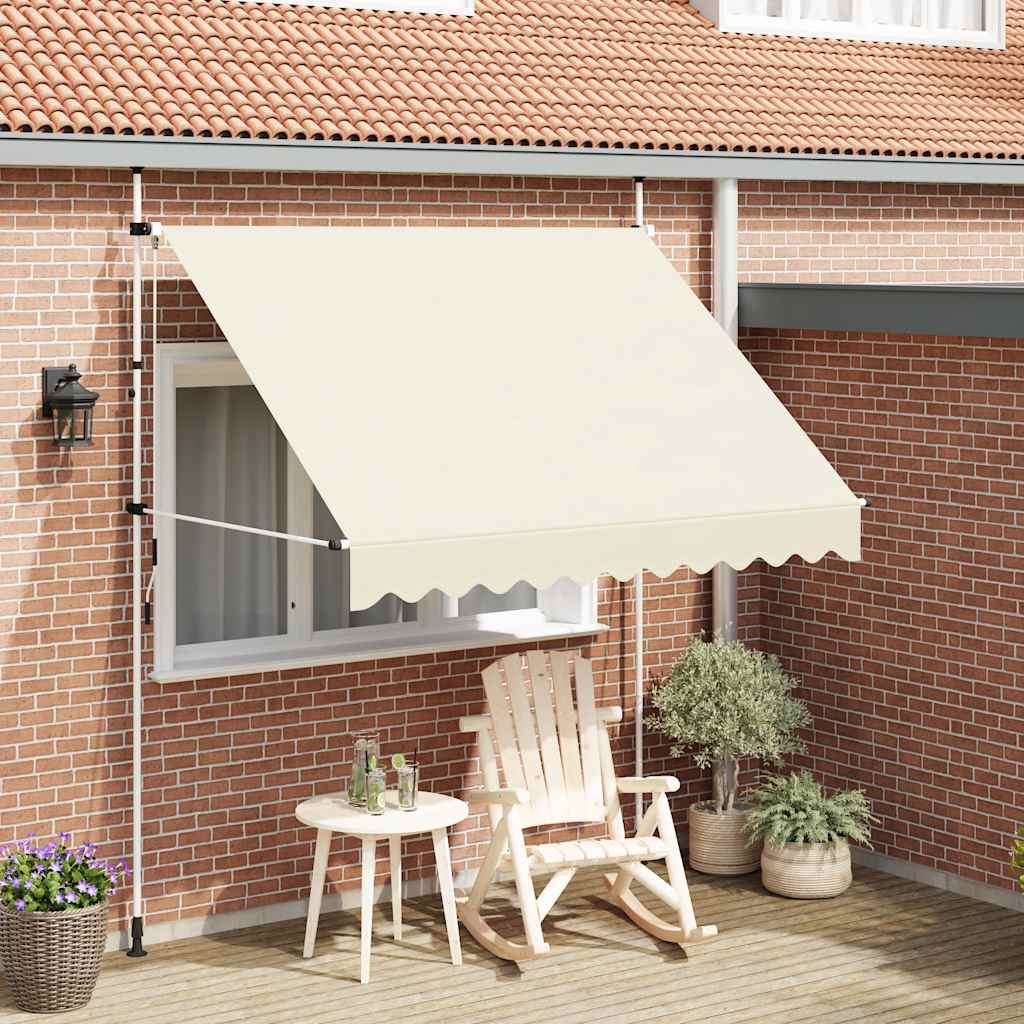 Einziehbare Markise Handbetrieben 250 Cm Cremeweiß - Vidaxl