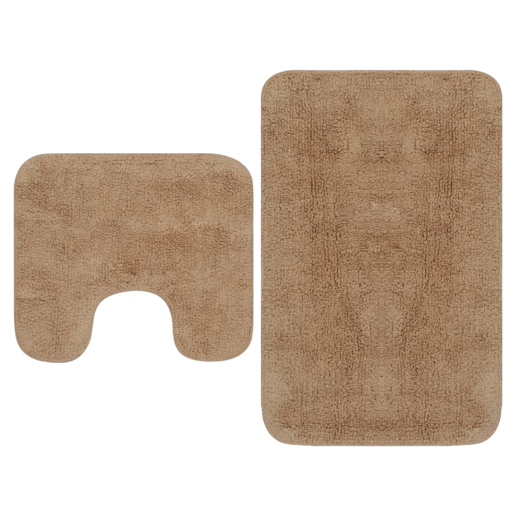 Vidaxl Bathroom Mat Set 2 Pieces Fabric Beige