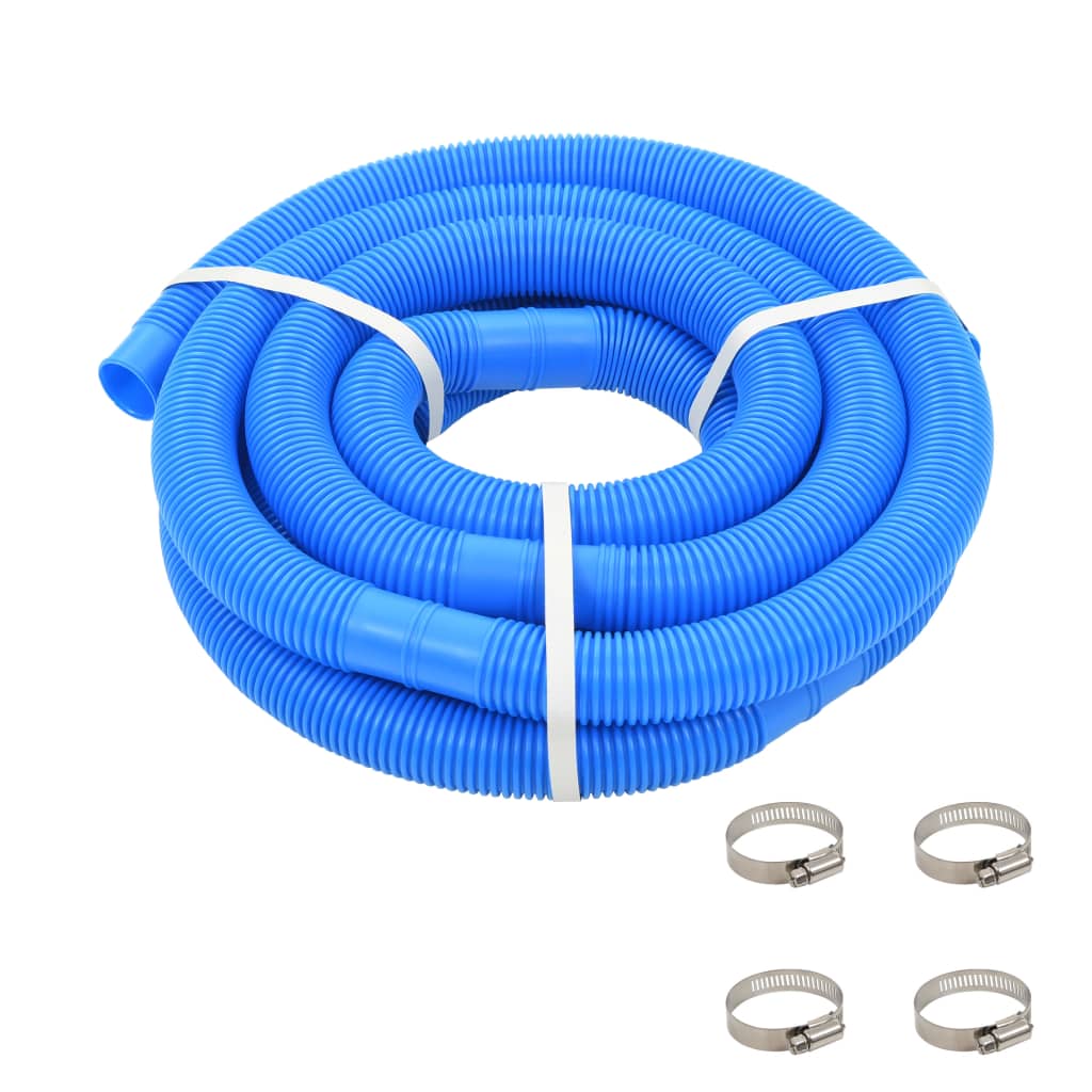 Vidaxl Pool Hose With Clamps Blue 38 Mm 6 M