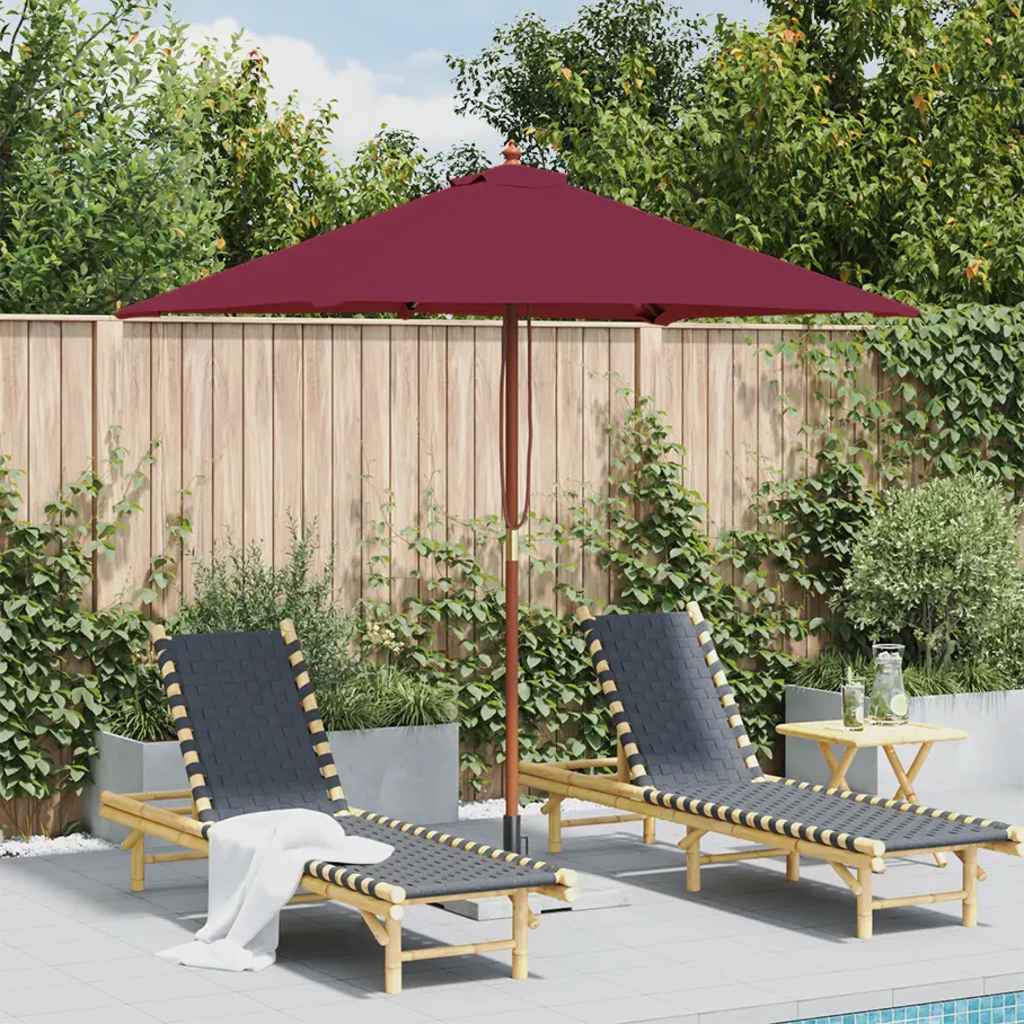 Sonnenschirm Mit Holz-mast 150x200 Cm Bordeauxrot Vidaxl