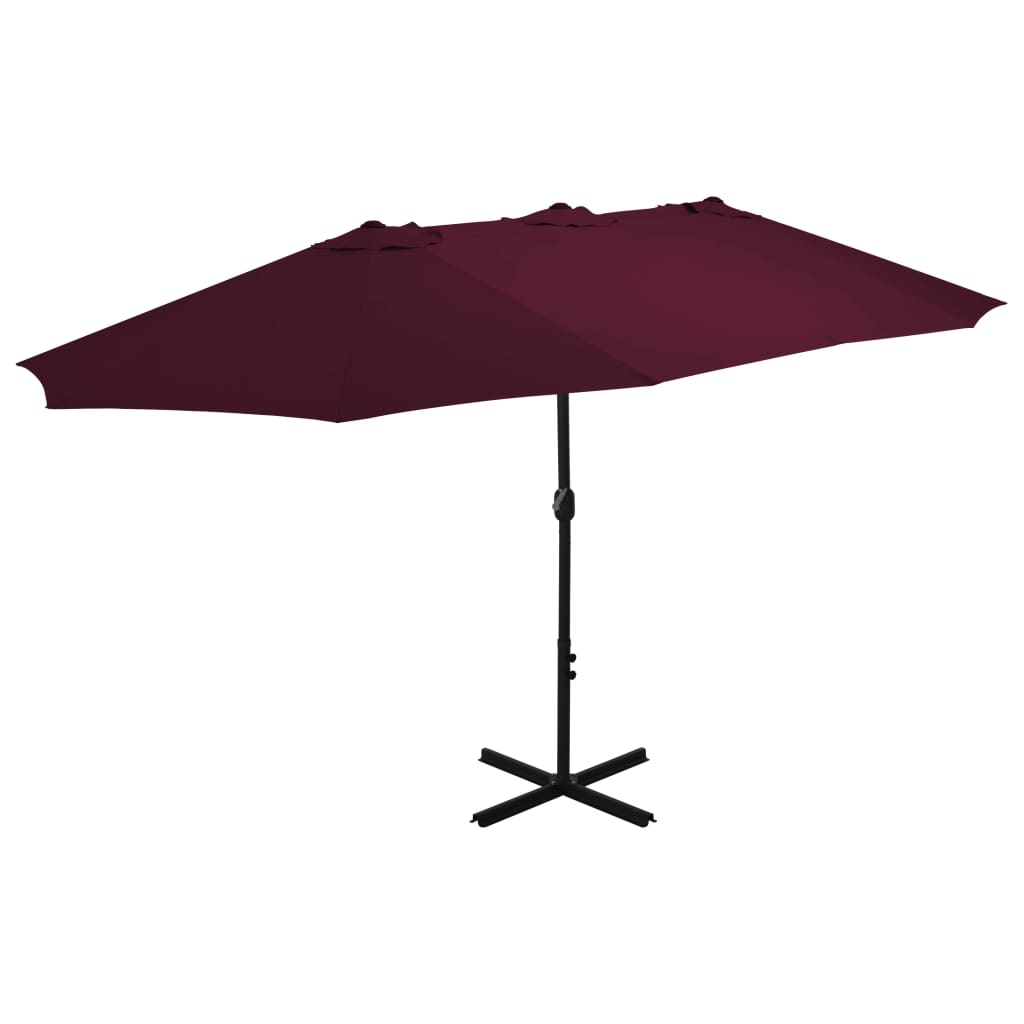 Vidaxl Outdoor Parasol With Aluminium Pole 460x270 Cm Bordeaux Red