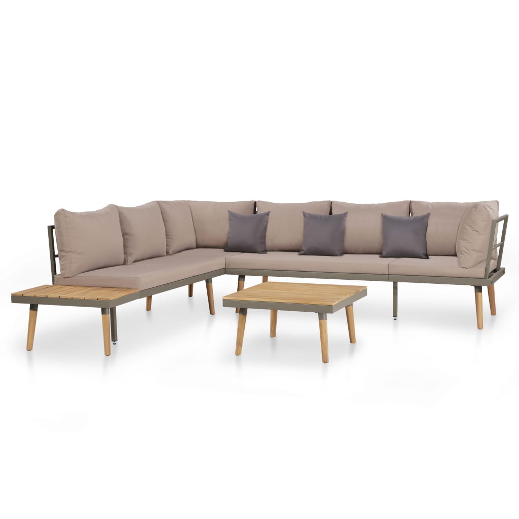 4-tlg. Garten-lounge-set Mit Auflagen Massivholz Akazie Braun - Vidaxl