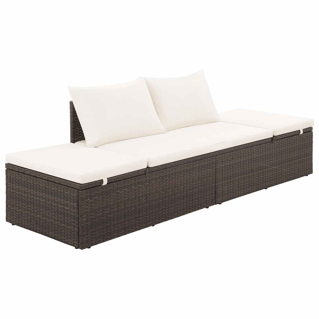 Gartenbett Braun 195×60 Cm Poly Rattan Vidaxl