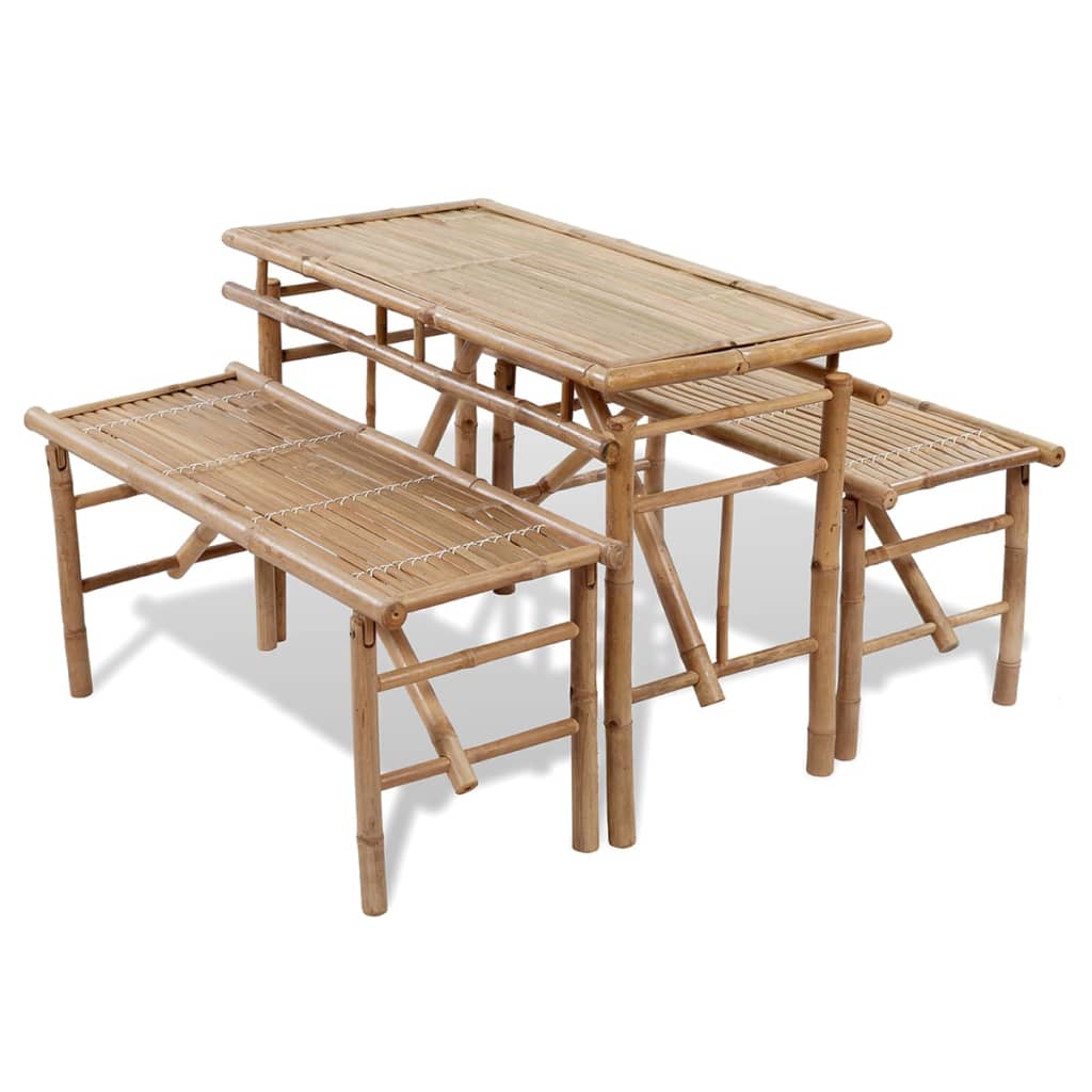 Biertisch Mit 2 Bänken 100 Cm Bambus - Vidaxl