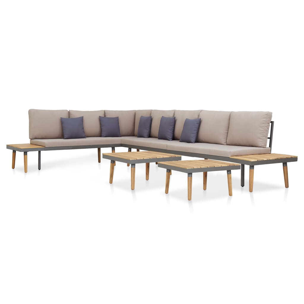 7-tlg. Garten-lounge-set Mit Kissen Massivholz Akazie Braun Vidaxl