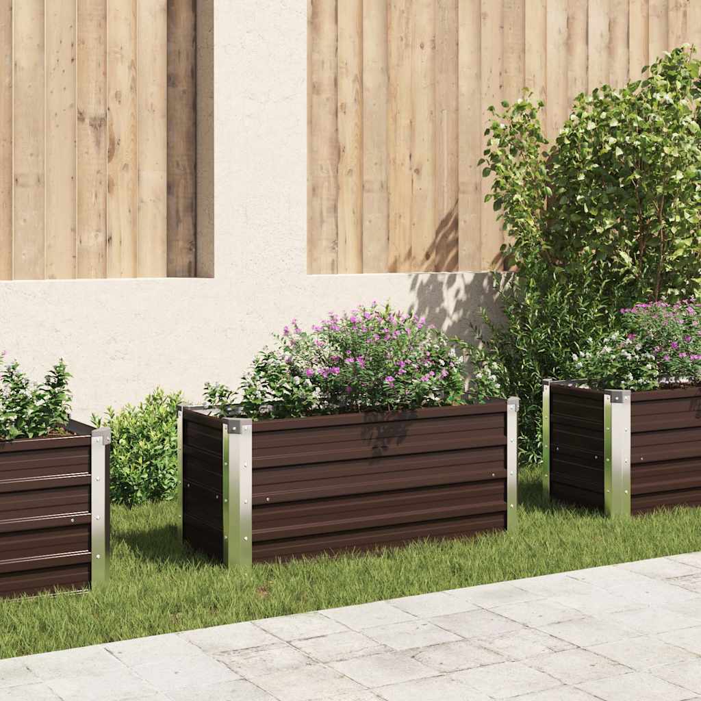 Garten-hochbeet Braun 100 X 40 X 45 Cm Verzinkter Stahl Vidaxl