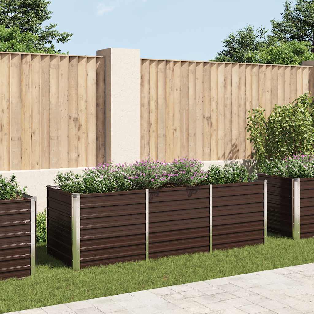 Garten-hochbeet Braun 240 X 80 X 77 Cm Verzinkter Stahl - Vidaxl