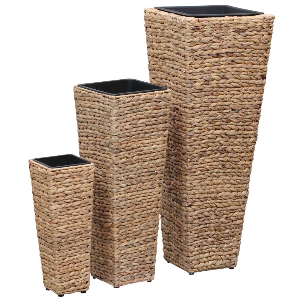 Blumenkübel 3 Stk. Wasserhyazinthe Braun Vidaxl