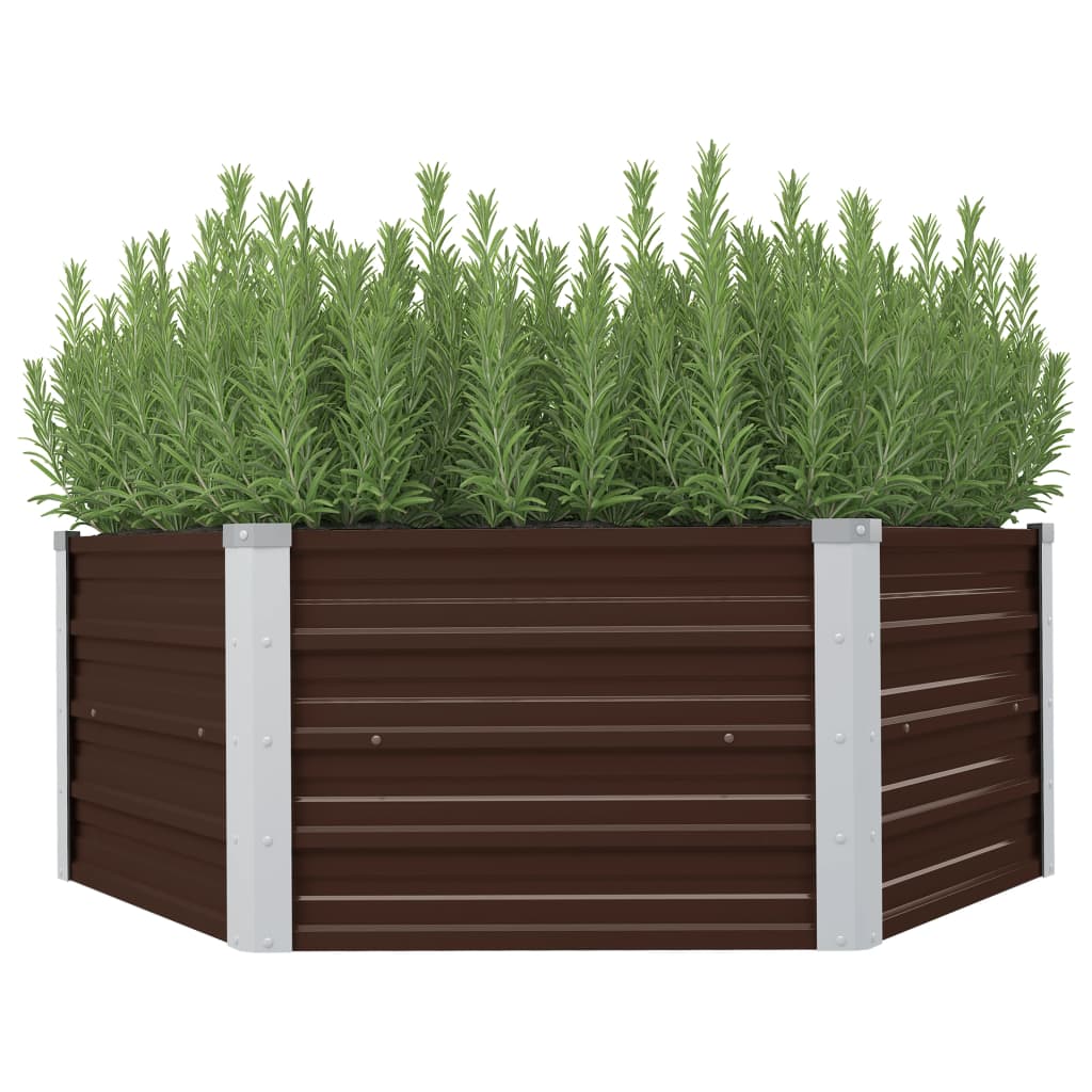Hochbeet Braun 129 X 129 X 46 Cm Verzinkter Stahl Vidaxl