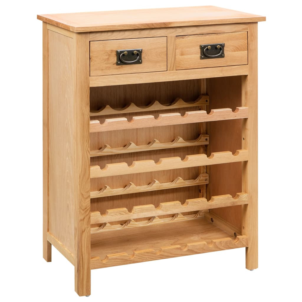 Weinschrank 72x32x90 Cm Massivholz Eiche Vidaxl