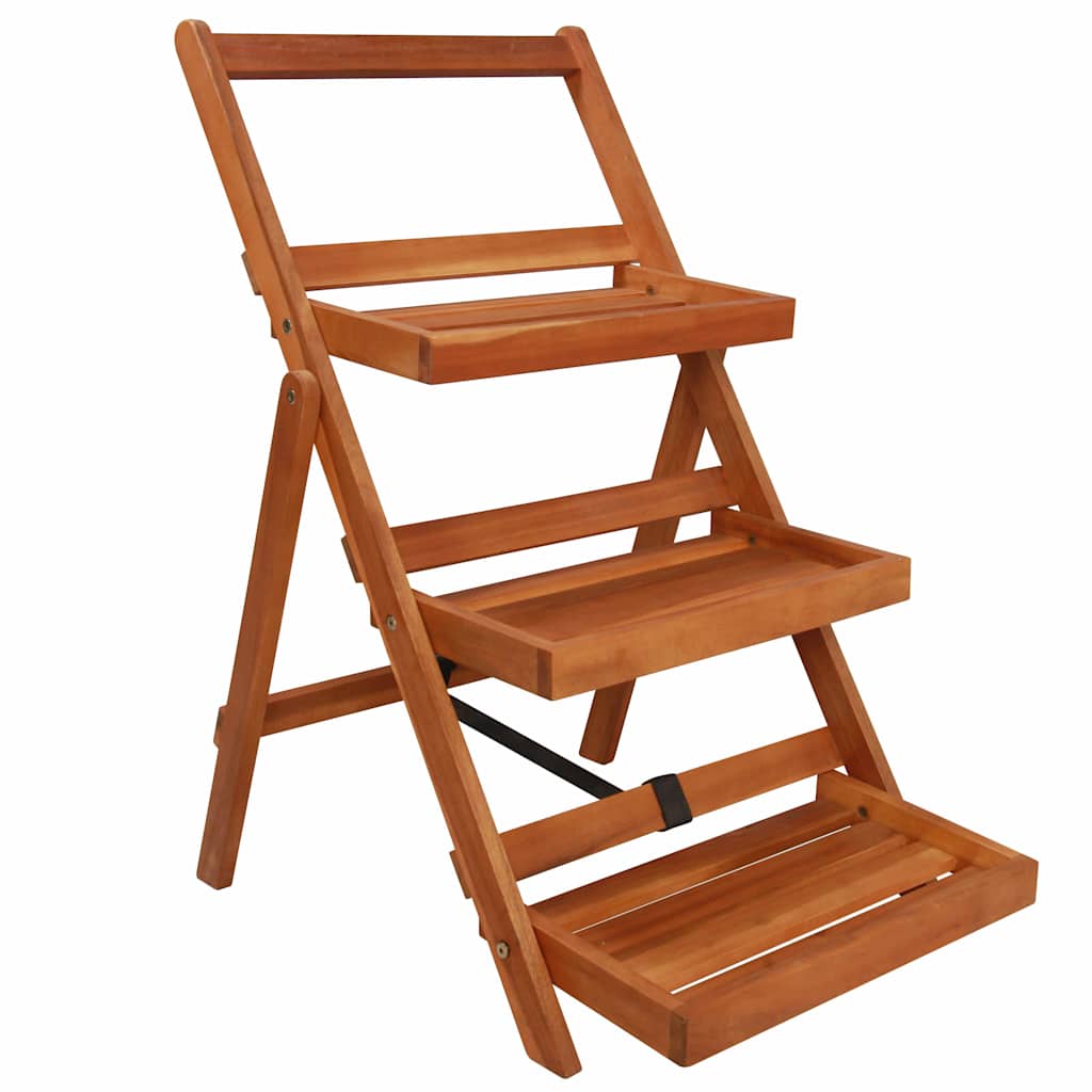 Vidaxl 3-tier Plant Stand 50x63x80 Cm Solid Acacia Wood