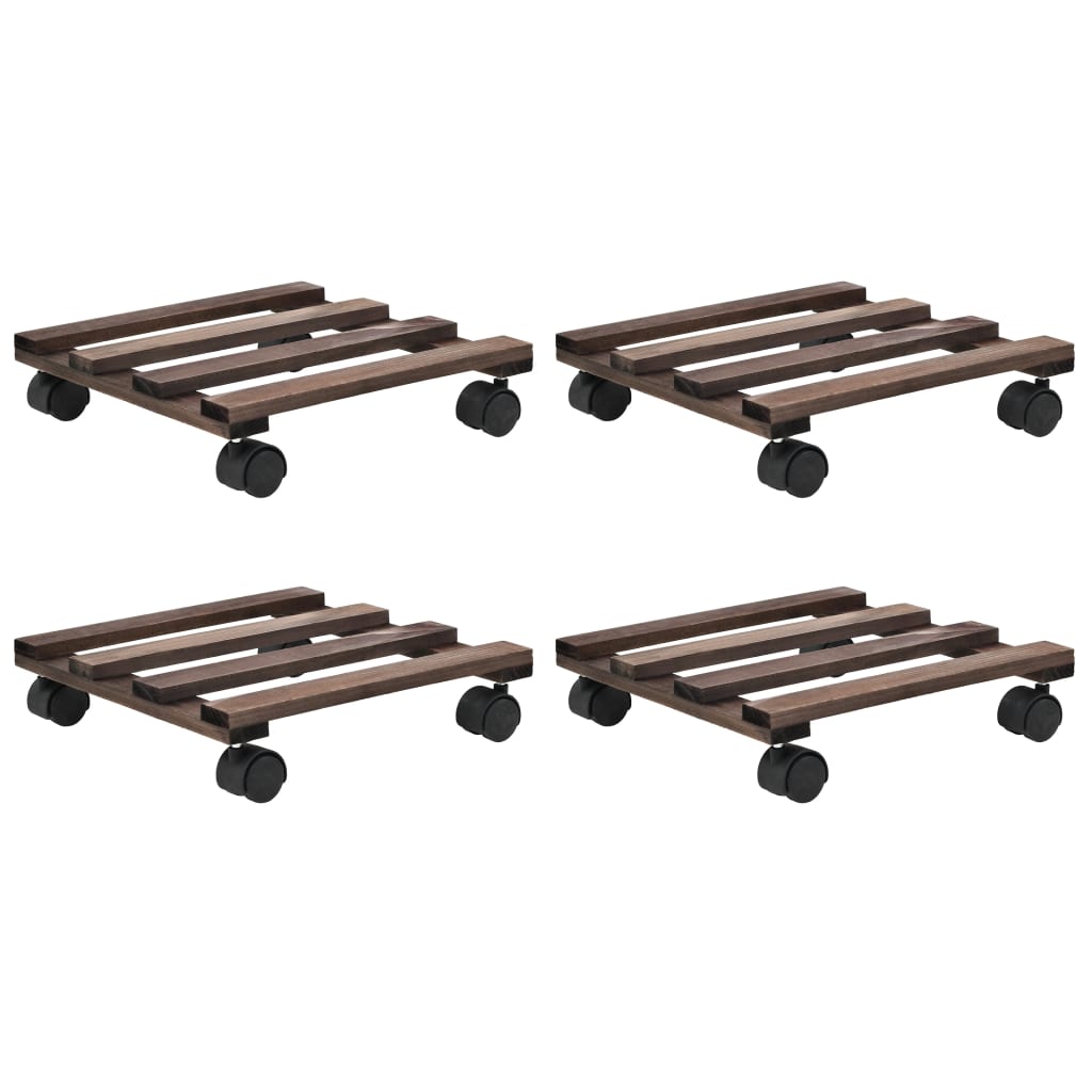 Pflanzenständer Mit Rollen 4 Stk. Zedernholz 25 X 25 Cm Vidaxl