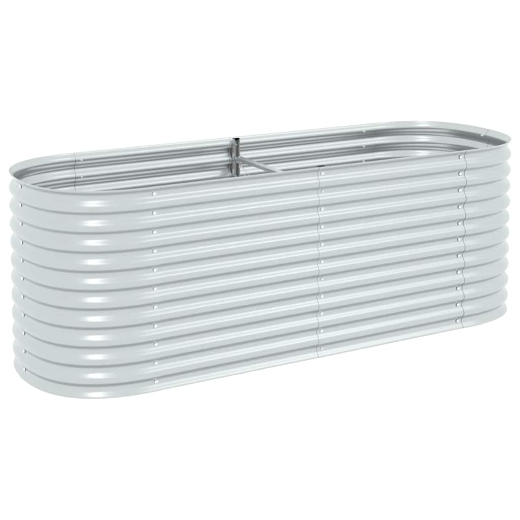 Garten-hochbeet 240 X 80 X 81 Cm Verzinkter Stahl Silbern - Vidaxl