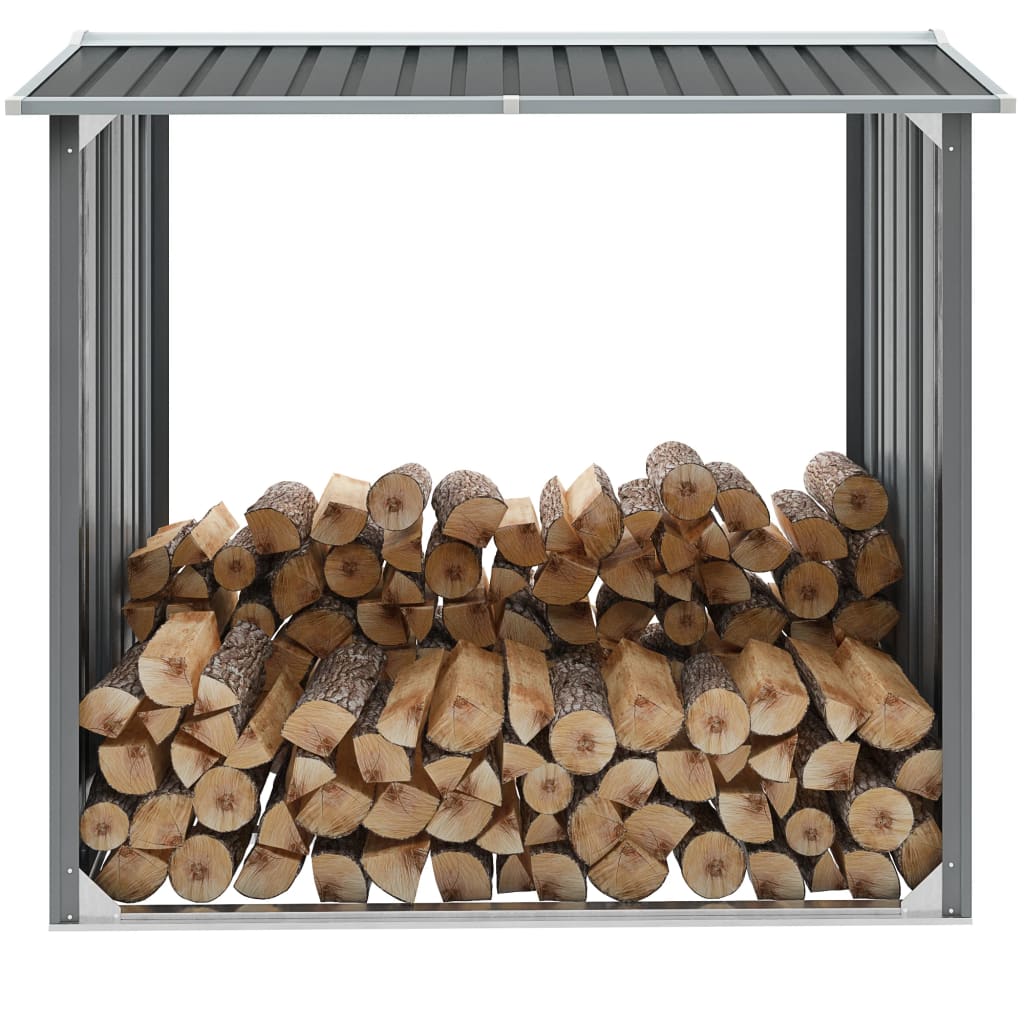 Brennholzlager Verzinkter Stahl 172 X 91 X 154 Cm Grau - Vidaxl
