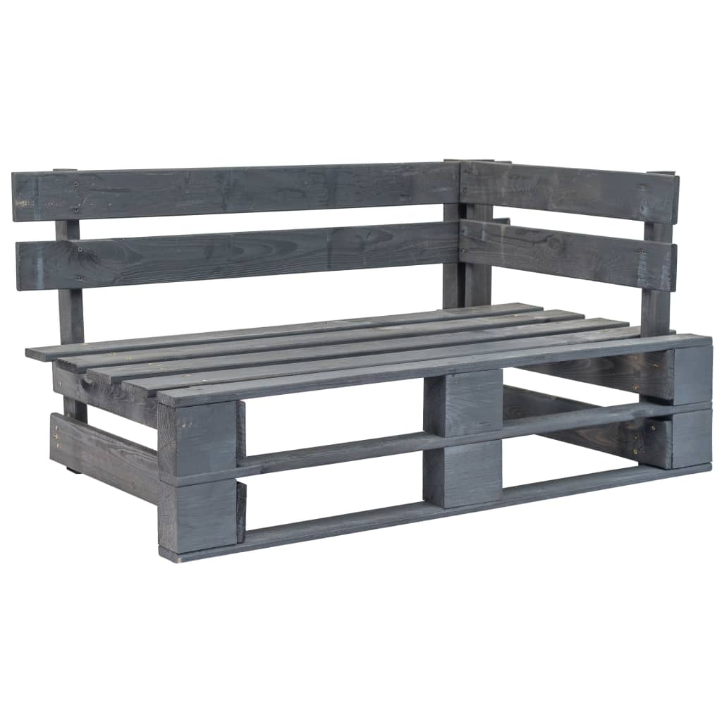 Outdoor-eckbank Paletten Holz Grau - Vidaxl
