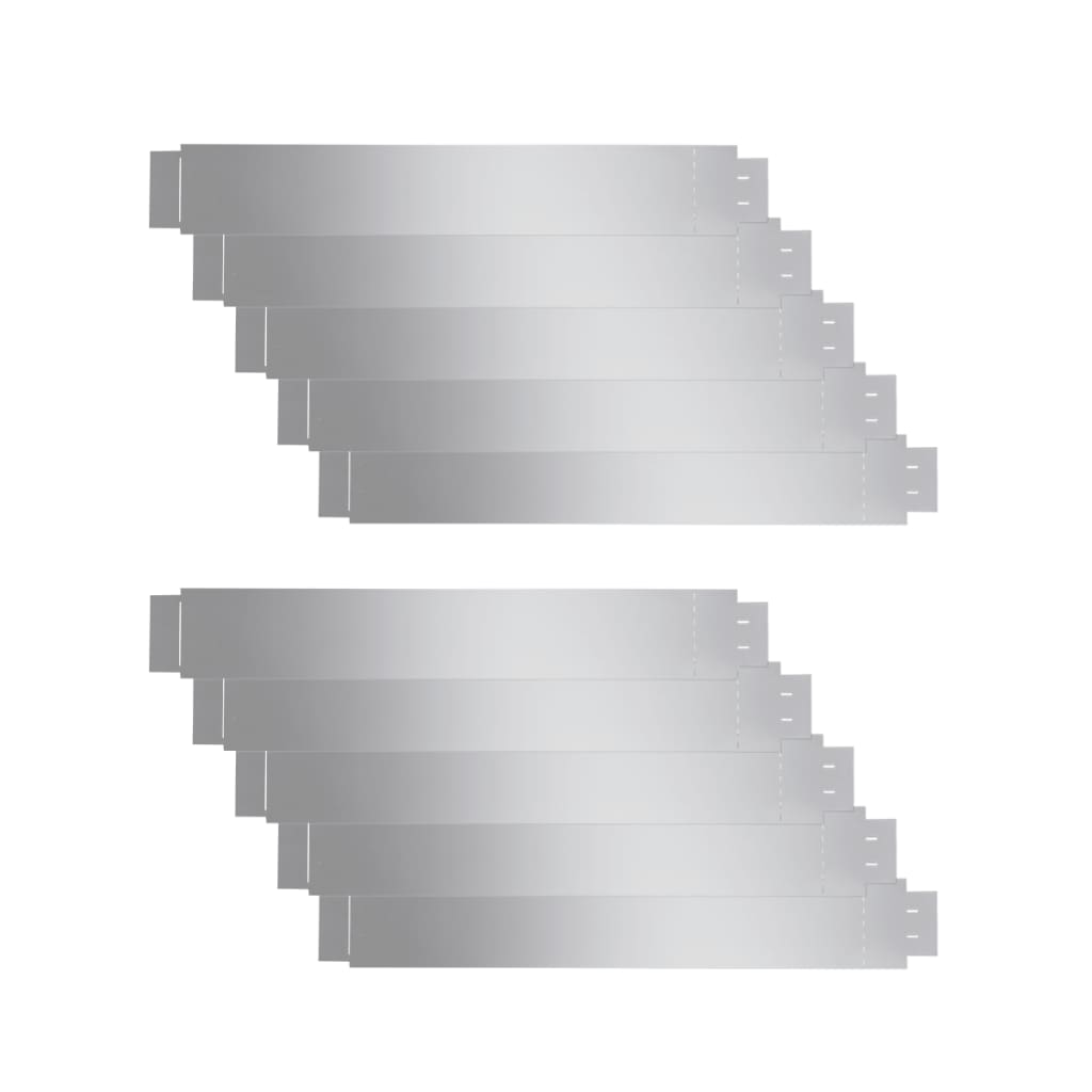 Flexible Rasenkante 10-er Set Verzinkter Stahl 100x14 Cm Vidaxl