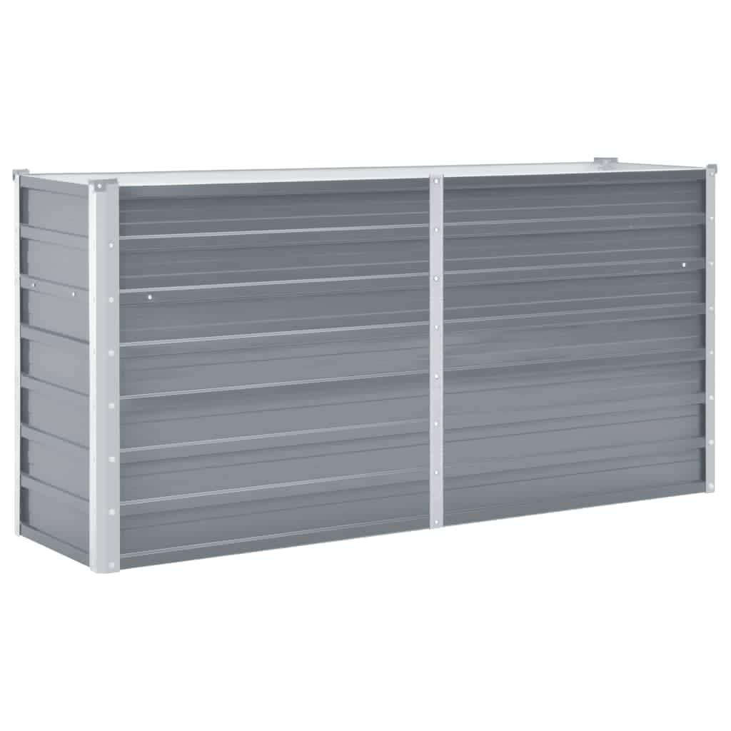 Garten-hochbeet Verzinkter Stahl 160x40x77 Cm Grau Vidaxl