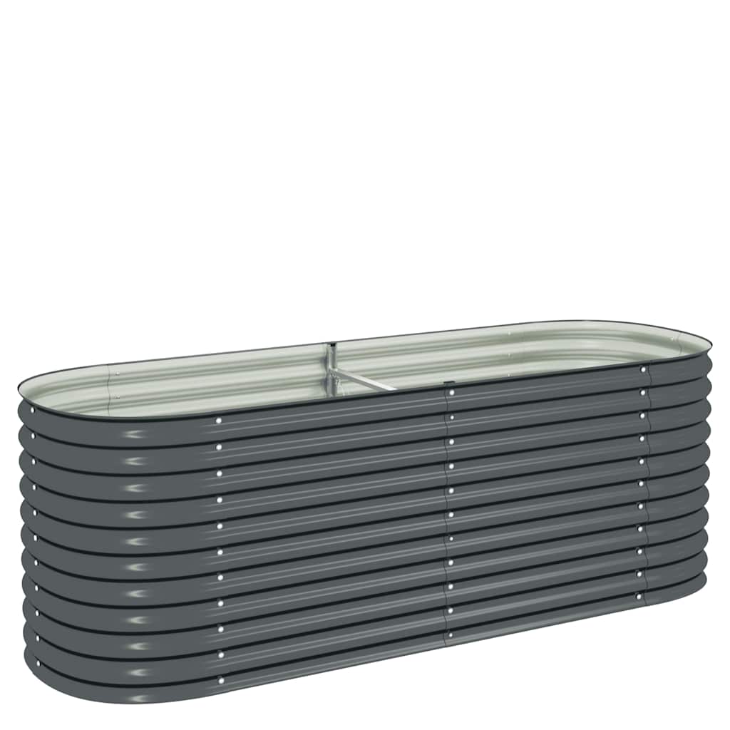 Garten-hochbeet 240 X 80 X 81 Cm Verzinkter Stahl Grau - Vidaxl