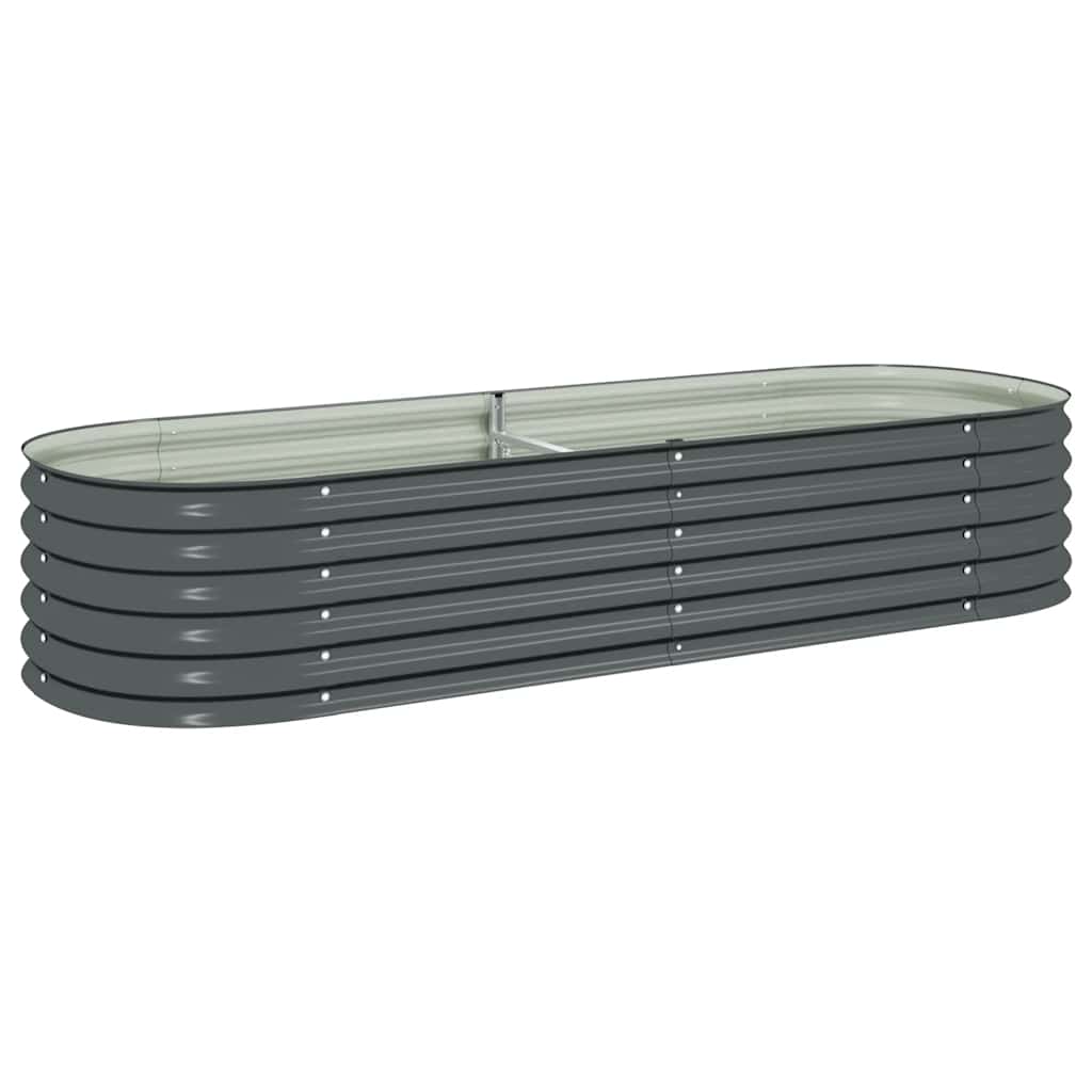 Vidaxl Garden Raised Bed 240x80x44 Cm Galvanised Steel Grey