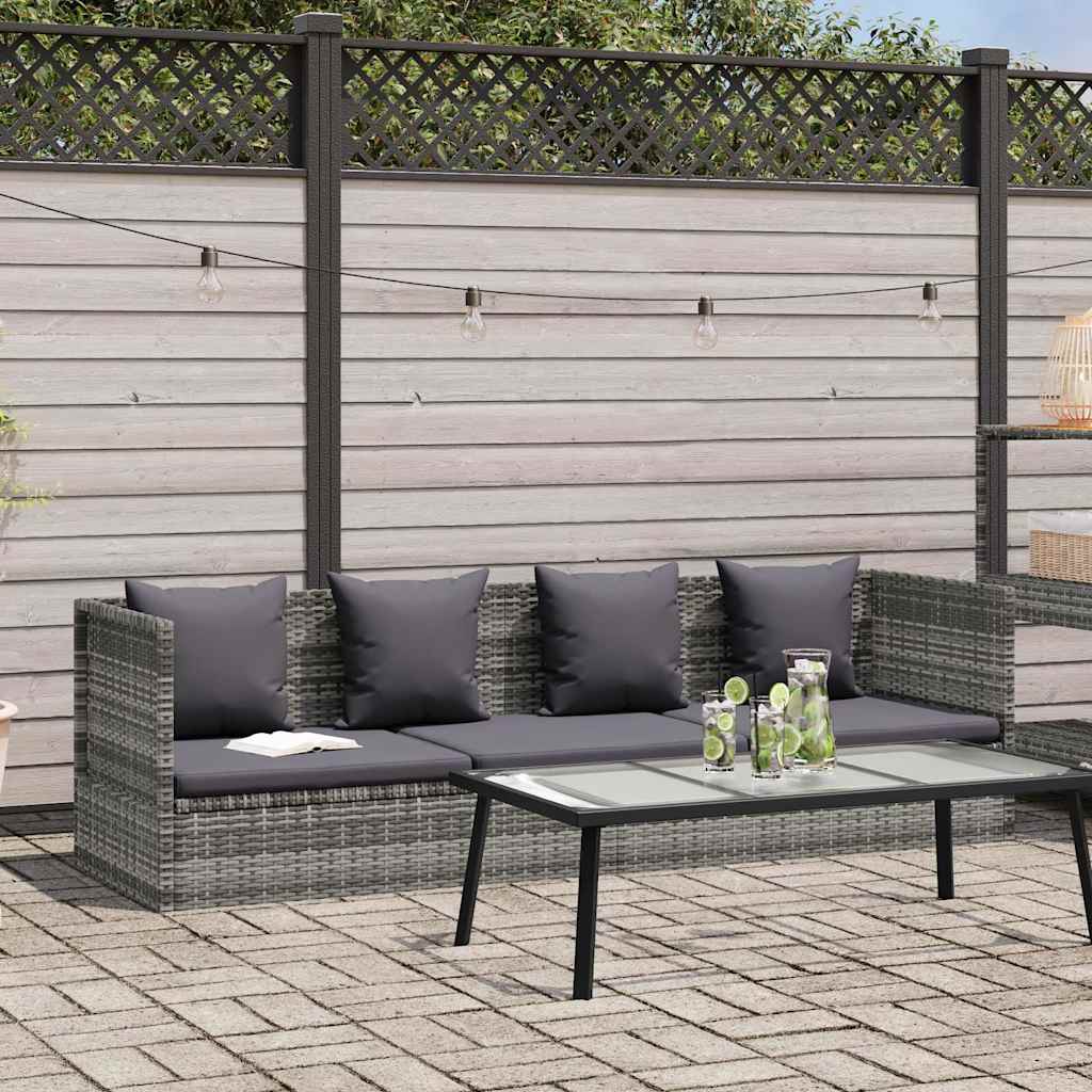 Garten-sofabett 200x60 Cm Poly Rattan Grau - Vidaxl