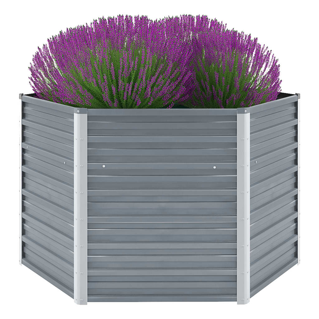Garten-hochbeet Verzinkter Stahl 129x129x77 Cm Grau Vidaxl