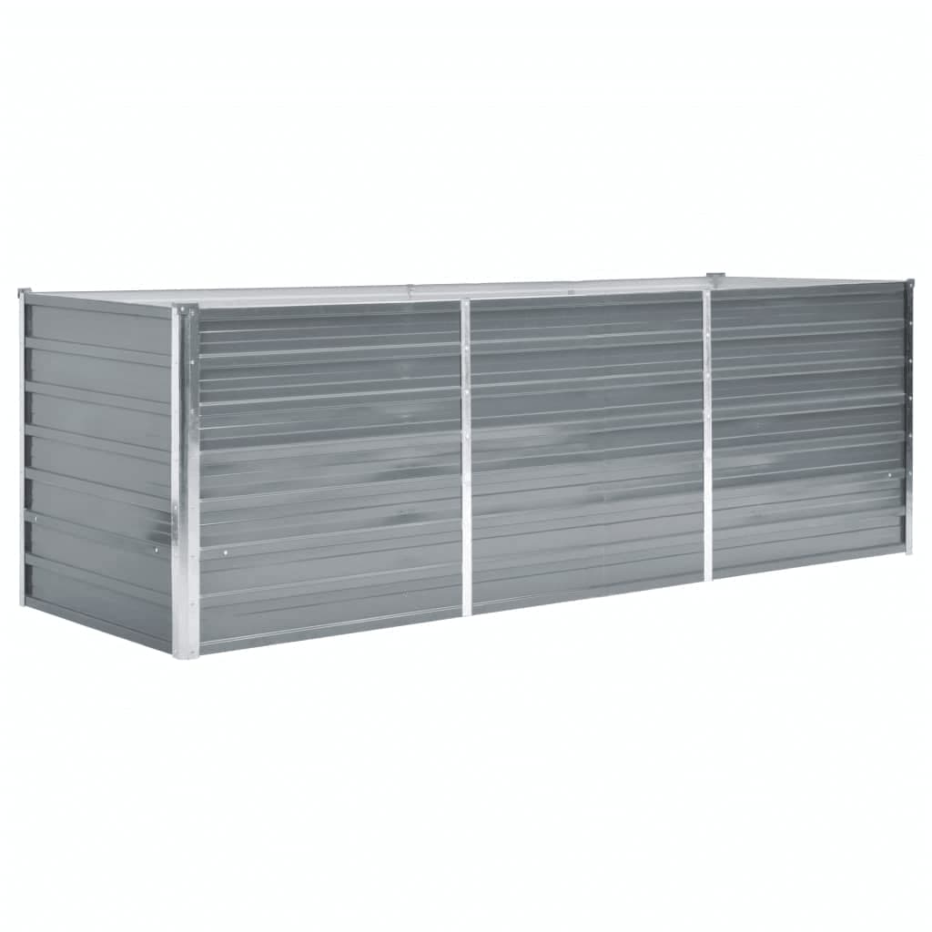 Garten-hochbeet Verzinkter Stahl 240x80x77 Cm Grau - Vidaxl